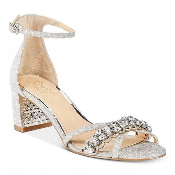 Jewel Badgley Mischka Women's Giona Block Heel Evening Sandals - Picture 1 of 5